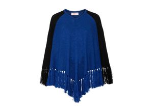 4054697615524 - Große Größen Poncho im Farbmix royalblau Gr1