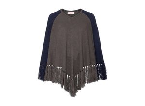 4054697615555 - Große Größen Poncho im Farbmix dunkelgrau Gr1