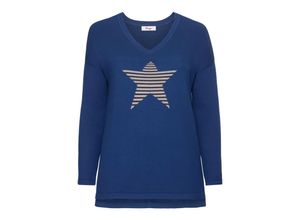 4054697752083 - Große Größen Pullover mit Sternmotiv indigo Gr40 42 4054697752083 - Große Größen Pullover mit Sternmotiv indigo Gr40 42