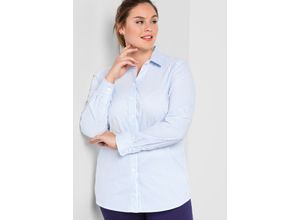 4054697771282 - Große Größen Bluse in leicht tailliertem Schnitt mit Stretchanteil hellblau-weiß Gr44 4054697771282 - Große Größen Bluse in leicht tailliertem Schnitt mit Stretchanteil hellblau-weiß Gr44