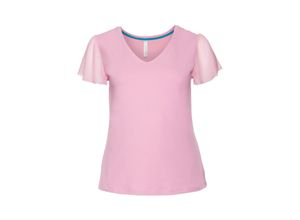 4054697822021 - Große Größen T-Shirt mit Chiffonärmeln rosé Gr40 42