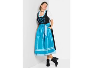 4054697919820 - Große Größen Dirndl mit Schürze 2tlg schwarz-türkis Gr40