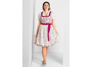 4054697922288 - Große Größen Dirndl mit Schürze und Bluse 3tlg pink Gr42