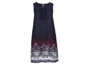 4054697957839 - Große Größen Kleid mit breitem Borderprint marine bedruckt Gr40