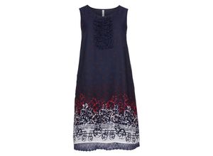 4054697957907 - Große Größen Kleid mit breitem Borderprint marine bedruckt Gr54
