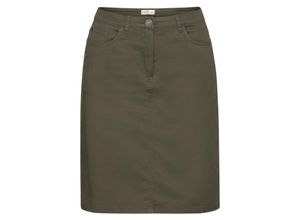 4054697963670 - Große Größen Rock in kniefreier Länge aus Baumwoll-Twill dunkelkhaki Gr48