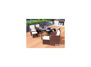 4054748012852 - Swing&Harmonie Vegas Polyrattan Sitzgruppe Esstisch Lounge Gartenmöbel Essgruppe Sitzgarnitur Set - versch Ausführungen