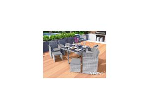 4054748012869 - Swing&Harmonie Vegas Polyrattan Sitzgruppe Esstisch Lounge Gartenmöbel Essgruppe Sitzgarnitur Set - versch Ausführungen