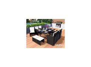 4054748013170 - Swing&Harmonie Vegas Polyrattan Sitzgruppe Esstisch Lounge Gartenmöbel Essgruppe Sitzgarnitur Set - versch Ausführungen