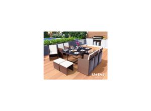 4054748013187 - Swing&Harmonie Vegas Polyrattan Sitzgruppe Esstisch Lounge Gartenmöbel Essgruppe Sitzgarnitur Set - versch Ausführungen