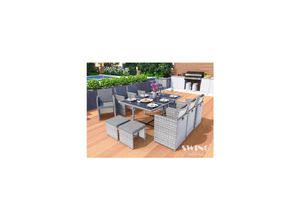 4054748013194 - Swing&Harmonie Vegas Polyrattan Sitzgruppe Esstisch Lounge Gartenmöbel Essgruppe Sitzgarnitur Set - versch Ausführungen