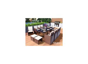 4054748013224 - Swing&Harmonie Vegas Polyrattan Sitzgruppe Esstisch Lounge Gartenmöbel Essgruppe Sitzgarnitur Set - versch Ausführungen