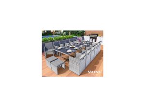 4054748013316 - Swing&Harmonie Vegas Polyrattan Sitzgruppe Esstisch Lounge Gartenmöbel Essgruppe Sitzgarnitur Set - versch Ausführungen