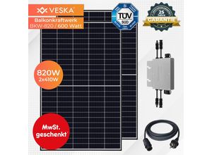 4054748019462 - 820 W 600 W Balkonkraftwerk Photovoltaik Solaranlage Steckerfertig WIFI Smart 4054748019462 - 820 W 600 W Balkonkraftwerk Photovoltaik Solaranlage Steckerfertig WIFI Smart