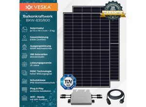 4054748019912 - Balkonkraftwerk 830 W   800 W Photovoltaik Solaranlage Steckerfertig WIFI Smarte Mini-PV Anlage 800 Watt Schwarz