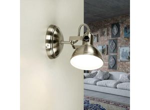 4054755976857 - Licht-erlebnisse - Wandlampe Retro Nickel schwenkbar E14 Ø12cm gina - Nickel