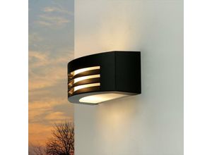 4054755999641 - Licht-erlebnisse - Wandleuchte Schwarz B29cm IP44 Up Down Modern - Schwarz