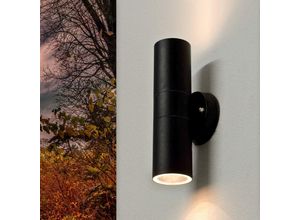 4054755999719 - Licht-erlebnisse - Außenleuchte Wand Up Down Haus Hof IP44 Schwarz GU10 Aluminium Modern Wandlampe - Schwarz