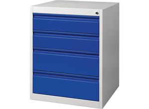 4054773024745 - Nordwest Handel Ag Lager - Schubladenschrank bk 600 H800xB600xT600mm grau blau 4 SchublEinfachauszug