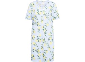 4054856520324 - RÖSCH Lemon Love Sleepshirt Baumwolle Rundhals für Damen blau 42