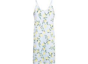 4054856520409 - RÖSCH Lemon Love Negligee Baumwolle Spaghetti-Träger für Damen blau 42