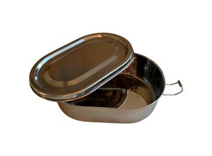 4054859056837 - Lunchbox Brotdose Vesperdose aus Edelstahl oval 175 x 115 x 5cm - Daniplus