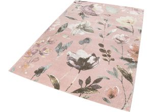 4054898080565 - Teppich WECON HOME Summer Breeze Teppiche Gr B L 133 cm x 200 cm 13 mm 1 St rosa (rosé) Esszimmerteppiche Wohnzimmer