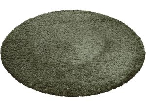 4054898166832 - Hochflor-Teppich ESPRIT YOGI Teppiche Gr B L 120 cm x 120 cm Ø 120 cm 50 mm 1 St grün Esszimmerteppiche flauschiger Flor nachhaltig gewebt Wohnzimmer Schlafzimmer uni