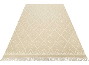 4054898198208 - Teppich GREEN LOOOP Vermont GL-82101 Teppiche Gr B L 130 cm x 190 cm 5 mm 1 St beige (beige creme) Baumwollteppiche handgewebter Naturfaserteppich aus Wolle