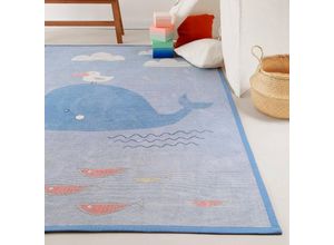 4054898202943 - Kinderteppich ESPRIT Whale Buddy ESP-005 Teppiche Gr B L 160 cm x 230 cm 10 mm 1 St blau Kinder Kinderzimmerteppiche Wendeteppich Tiermotiv oder Sternenhimmel Kinderzimmer