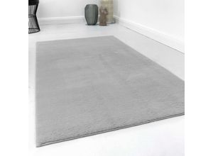 4054898206521 - Teppich HOMIE LIVING Villa Rosso Teppiche Gr B L 200 cm x 290 cm 15 mm 1 St grau Esszimmerteppiche Kurzflor Uni Farben leicht glänzende Optik