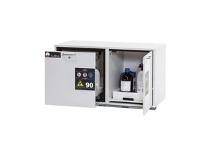 4054923075535 - Kombi-Sicherheitsschrank Typ 90 asecos K-UB-90 1 Schublade 1 Flügeltür Anschlag links Front Lichtgrau B 1102 x T 502 x H 601 mm