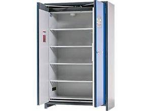 4054923265547 - Asecos Akku-Lagerschrank ION-CORE-90 CS 1200 5 Fachböden gelocht + 1 Bodenauffangwanne B 1193 x T 615 x H 1953 mm