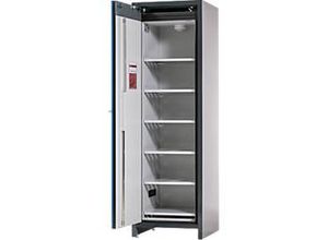 4054923265608 - Asecos Akku-Lagerschrank ION-CORE-90 CS 600 6 Fachböden gelocht + 1 Bodenauffangwanne B 599 x T 615 x H 1953 mm