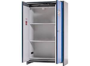 4054923268234 - Asecos Akku-Lagerschrank ION-PRO-90 PS 3 Fachböden gelocht + 1 Bodenauffangwanne B 1193 x T 615 x H 1953 mm