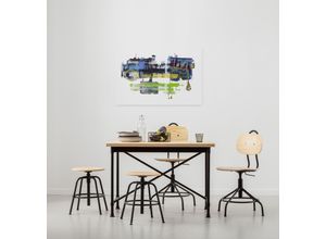 4055065031441 - Leinwandbild KOMAR Flying Car Bilder Gr B 60 cm 1 St bunt Leinwandbilder 60x90 cm (Breite x Höhe) Keilrahmenbild