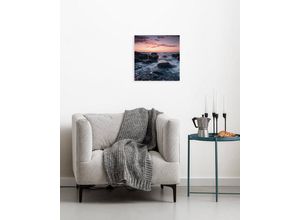 4055065031632 - Leinwandbild Keilrahmenbild - Calm Current - Größe 30 x 30 cm Baum Berge Blumen Blätter Foto Jahreszeiten Landschaft Meer Natur Palmen Strand (Packung 1 St) 30x30 cm (Breite x Höhe) Keilrahmenbild bunt