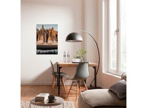 4055065031670 - Leinwandbild Keilrahmenbild - Stone Towers - Größe 40 x 60 cm Baum Berge Blumen Blätter Foto Jahreszeiten Landschaft Meer Natur Palmen Strand (Packung 1 St) 40x60 cm (Breite x Höhe) Keilrahmenbild braun|schwarz