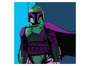 4055065032295 - Leinwandbild Keilrahmenbild - Star Wars Cyberart by Boba Fett - Größe 40 x 40 cm Disney (1 St) bunt