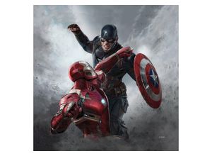 4055065032349 - Leinwandbild Keilrahmenbild - Captain America vs Iron Man - Größe 30 x 30 cm Disney (1 St) bunt