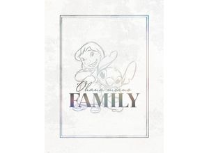 4055065032523 - Leinwandbild Keilrahmenbild - Lilo & Stitch Family Goals - Größe 30 x 40 cm Disney (1 St) schwarz|weiß