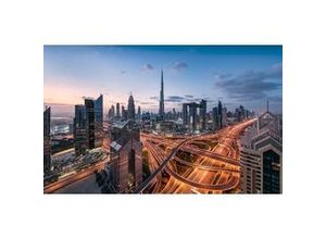 4055065112119 - KOMAR Fototapete Lights of Dubai Tapeten Gr B L 45 m x 28 m bunt Fototapeten Natur Tapeten