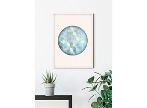 4055065152900 - KOMAR Poster Mosaik Circle Azzuro Bilder Kinderzimmer Schlafzimmer Wohnzimmer Gr B H 40 cm x 50 cm Formen-Kunst 1 St bunt Poster