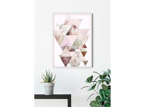 4055065153006 - KOMAR Poster Triangles Red Bilder Kinderzimmer Schlafzimmer Wohnzimmer Gr B H 40 cm x 50 cm Formen-Kunst 1 St bunt Poster