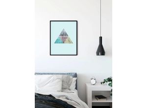 4055065153068 - KOMAR Poster Triangles Top Blue Bilder Kinderzimmer Schlafzimmer Wohnzimmer Gr B H 40 cm x 50 cm Formen-Kunst 1 St bunt Poster