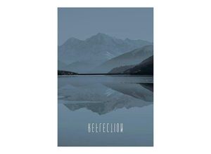 4055065154102 - KOMAR Poster Word Lake Reflection Steel Bilder Kinderzimmer Schlafzimmer Wohnzimmer Gr B H 40 cm x 50 cm Natur 1 St grau Poster