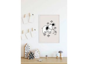 4055065154355 - KOMAR Poster Scribble Elephant Bilder Kinderzimmer Schlafzimmer Wohnzimmer Gr B H 30 cm x 40 cm Tiere 1 St bunt Poster