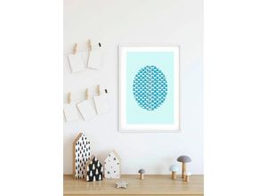 4055065156298 - KOMAR Poster Shelly Patterns Aqua Bilder Kinderzimmer Schlafzimmer Wohnzimmer Gr B H 40 cm x 50 cm Formen-Kunst 1 St bunt Poster