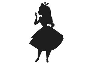 4055065160226 - KOMAR Poster Alice Silhouette Bilder Kinderzimmer Schlafzimmer Wohnzimmer Gr B H 50 cm x 70 cm Disney 1 St schwarz Poster