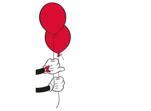 4055065160943 - KOMAR Poster Mickey Mouse Balloon Bilder Kinderzimmer Schlafzimmer Wohnzimmer Gr B H 50 cm x 70 cm Disney 1 St schwarz Poster